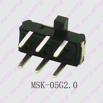 20PCS Mini Slide Switch On-OFF Micro Toggle Switch 1P2T H=1.5/2/4MM Miniature Horizontal Slide Switch SMD/DIP: MSK-05G2.0