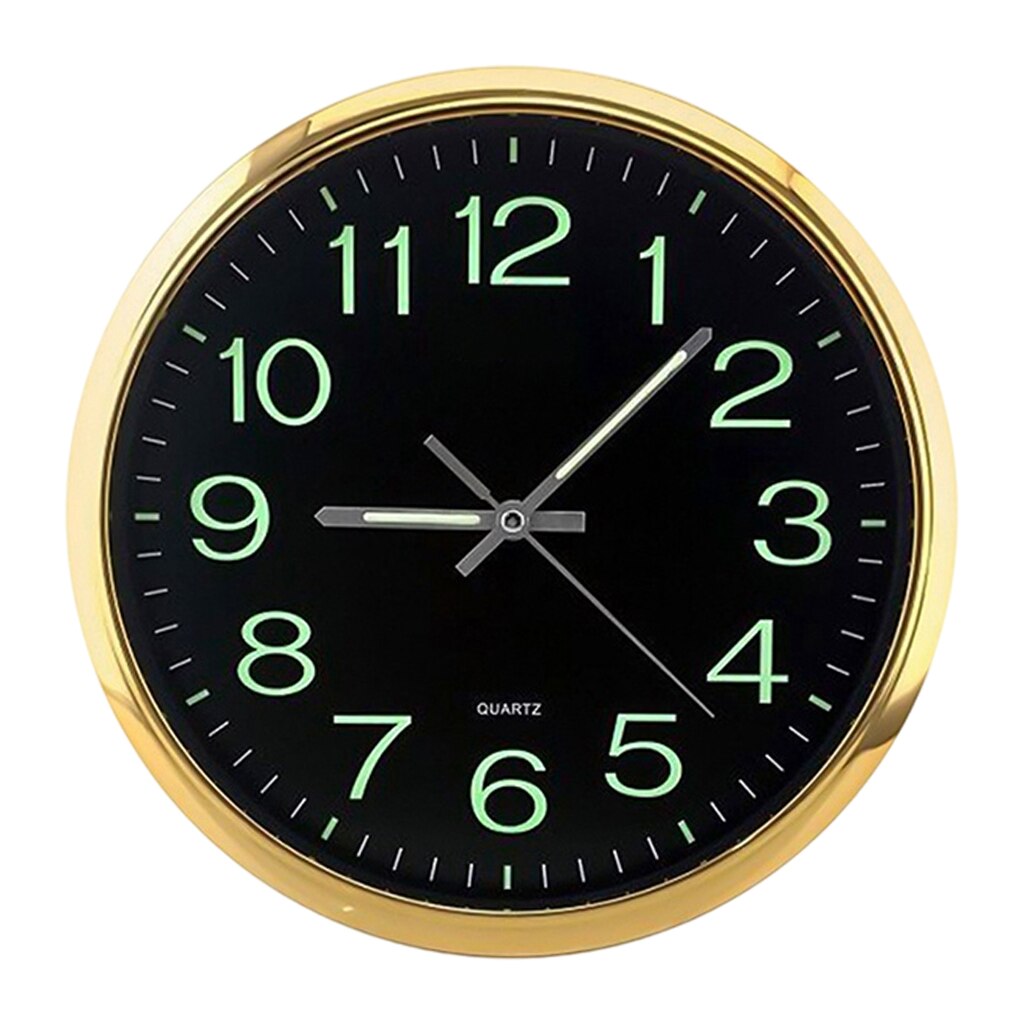 Grande horloge murale lumineuse moderne de 12 pouces, avec veilleuse, décor sans tic-tac