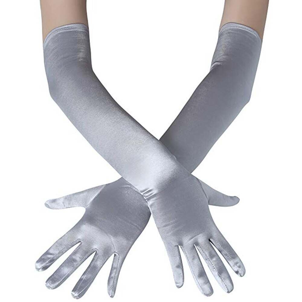 Lange Handschuhe Satin- Oper Abend Party Prom Kostüm Handschuh Schwarz Blau Gold Rosa Party Handschuhe