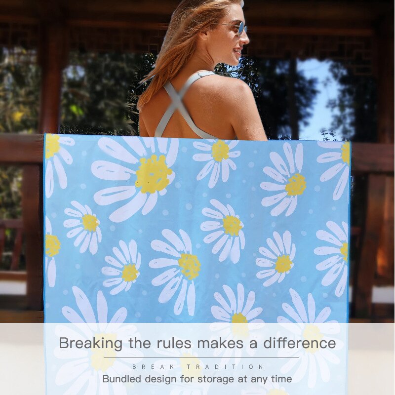 Quick Dry Wet Permeable Bath Towel With Drawstring Pockets Swimming Towel Travel Beach Gym Towel Suction Towel