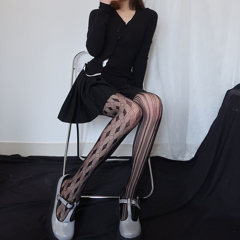 Lolita Kousen Harajuku Stijl Visnet Panty Verschillende Patroon Club Wear Party Panty Sexy Ondergoed Cosplay Gothic Kostuum