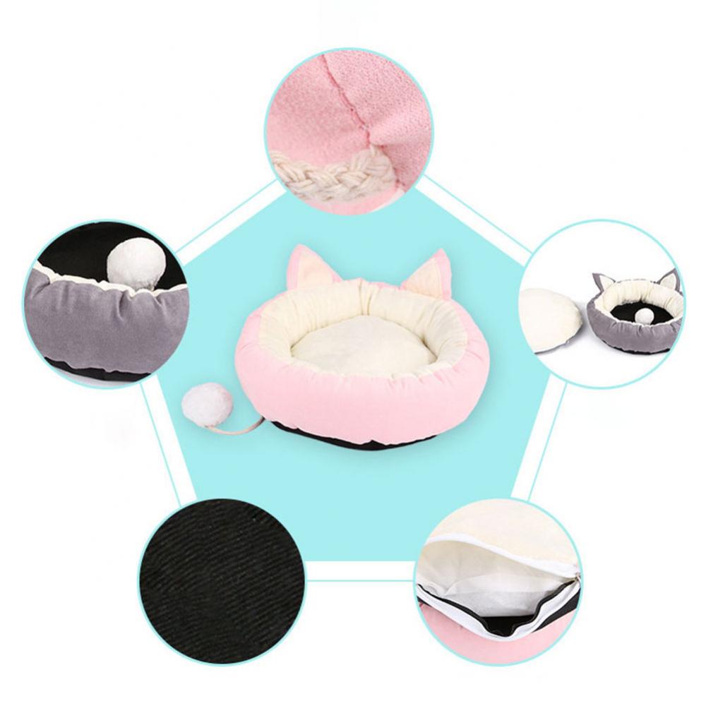 40% Offres Spéciales! Nid en peluche pour chien et chat, doux, pour l'hiver, chiot, chaton, , rond, maison, lit, fournitures