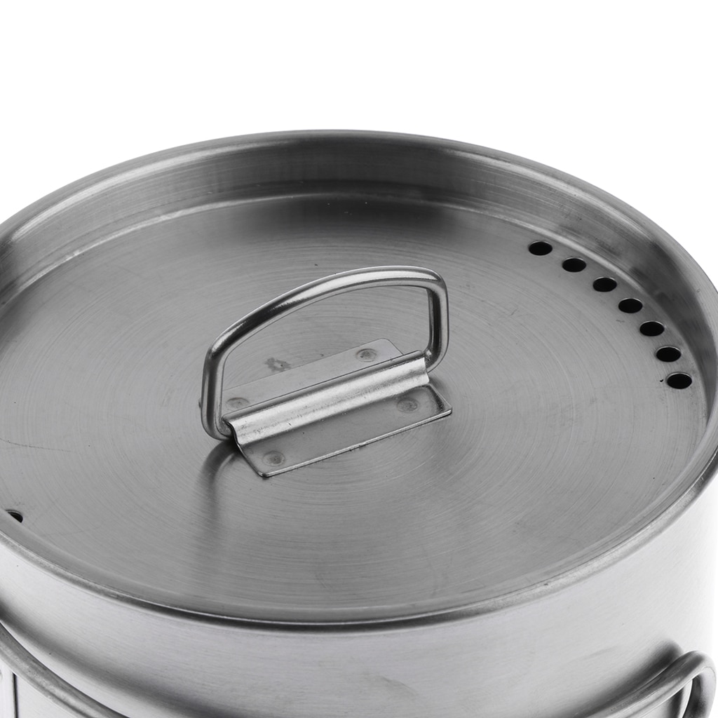 500ml koppar/kruka i rostfritt stål med hopfällbart handtag för utomhushusbil utomhus camping vandring backpacking matlagning picknick förnödenheter