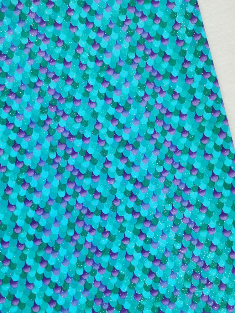 50x105cm rybia łuska bawełna materiał brokatowy pozłacany ręcznie syrenka skóra polichromia DIY szycie odzieży tkanki Telas niejednolita całość