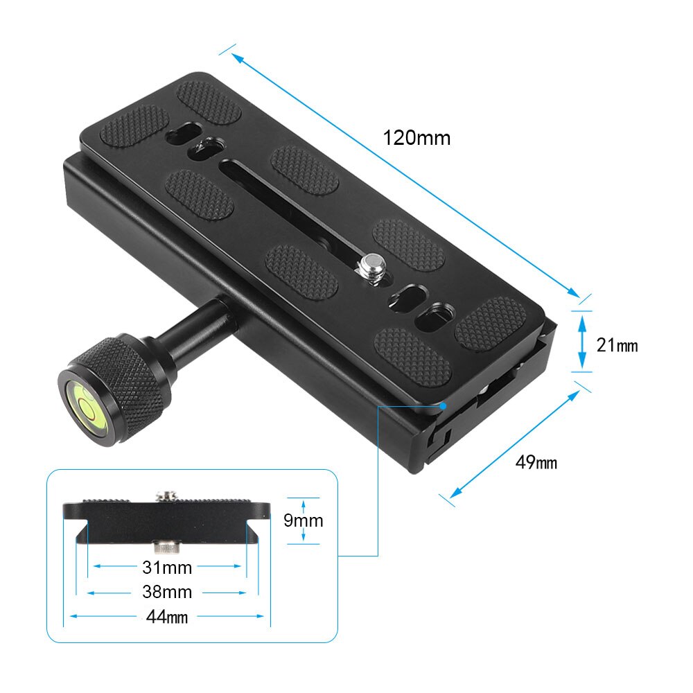KIMRIG 120mm Quick Release Plate Clamp - Arca Swiss Style Tripod Mount for DSLR Cameras: H1228