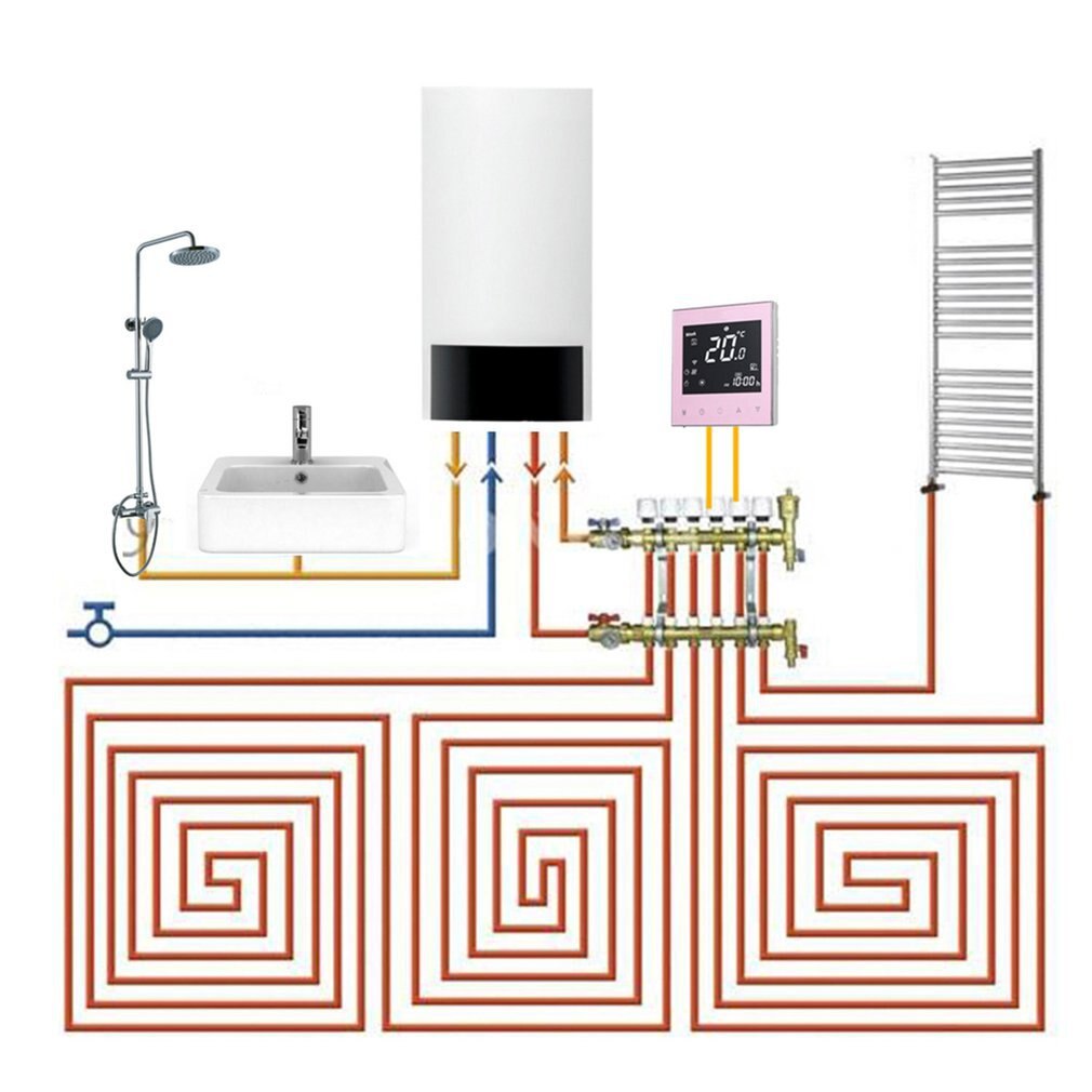 Thermostats Digital Water/Gas Boiler Heating Thermostat WiFi Voice Control Touch screen Home Room Temperature Controller