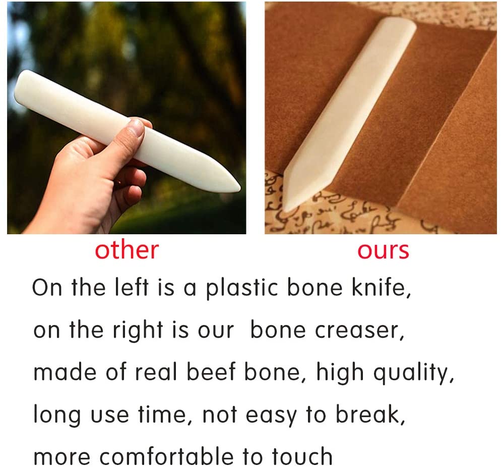 KAOBUY 3PCS Real Bone Folder Tool, Origami Paper Creaser Scoring Tool And Paper Crafting Supplies With Scrapbooking Scissors