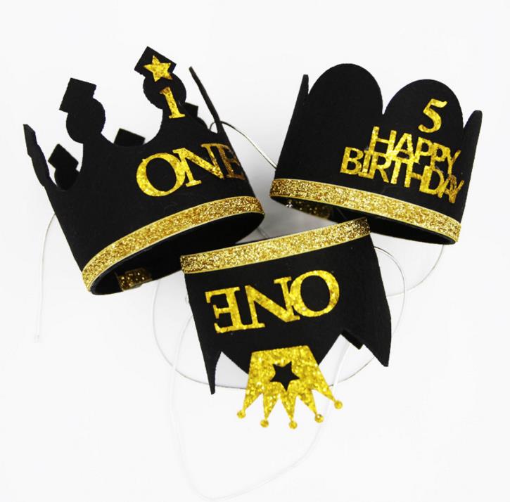 1 Pc Birthday Hats Decor Cap One First Birthday Hat Princess Boy Crown 1st 2nd 3rd Year Old Number Birthday Party Decorations