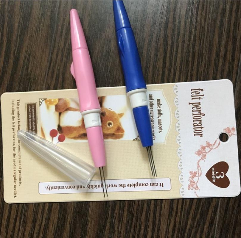 1pc filcowanie igłą narzędzie robić filcu DIY rękodzieło plastikowe dziurkacz zestaw igieł 3 igły igła robić haftu pióro narzędzia robić szycia