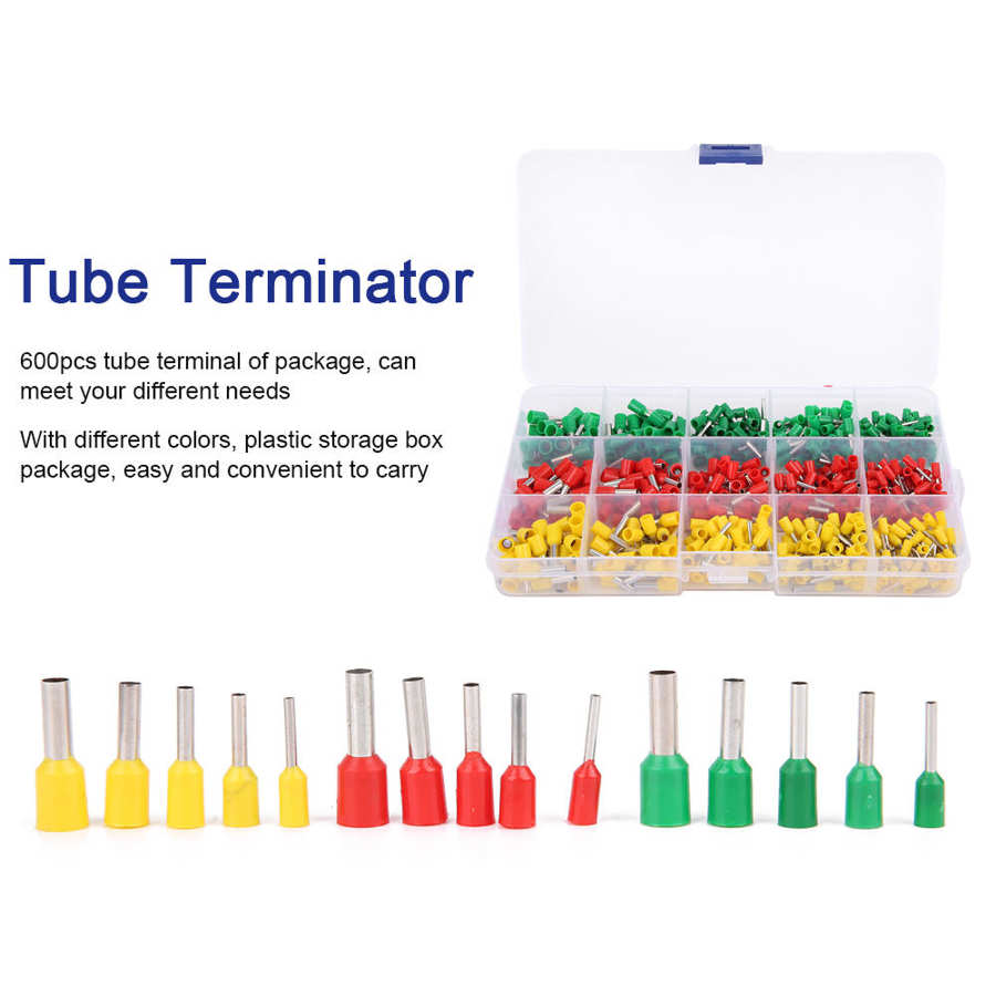 600 Pcs Heat Shrink Wire Connector Kit Box‑packed Elektrische Splice Elektrische Geïsoleerde Crimp Marine Automotive Terminals Set