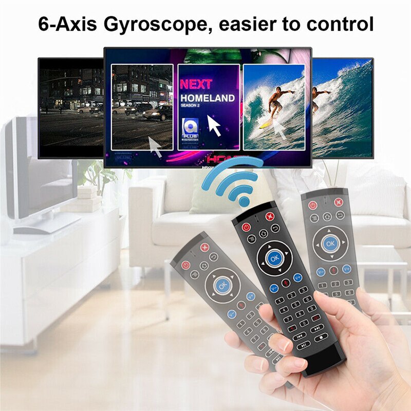 Gyroscope Remote Control Smart 2.4GHz Wireless Voice Control Fly Air Mouse Remote For Android Box TV PC Windows And MacOS, Linux