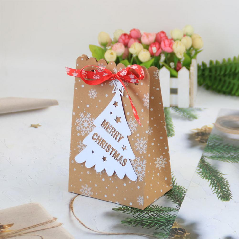 24Pcs Kerst Zakken Behandelen Kinderen Of Gasten Bag Kerst Kraft Pouch Candy Verpakking Novel Decoratie Vrolijk Xmass Natal