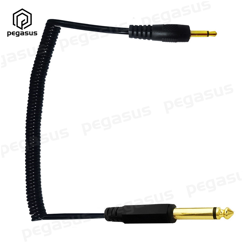 0.8 Meter Coiled Spiral Cable 6.35mm Male to 3.5mm Male/Female Cable