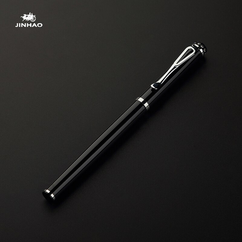 Jinhao 301 Glad Zwart Wit Extra Fine Nib 0.38 Vulpen Luxe Metalen Inkt Pennen Voor Kantoorbenodigdheden Schrijven briefpapier: black / Extra Fine Nib 0.38