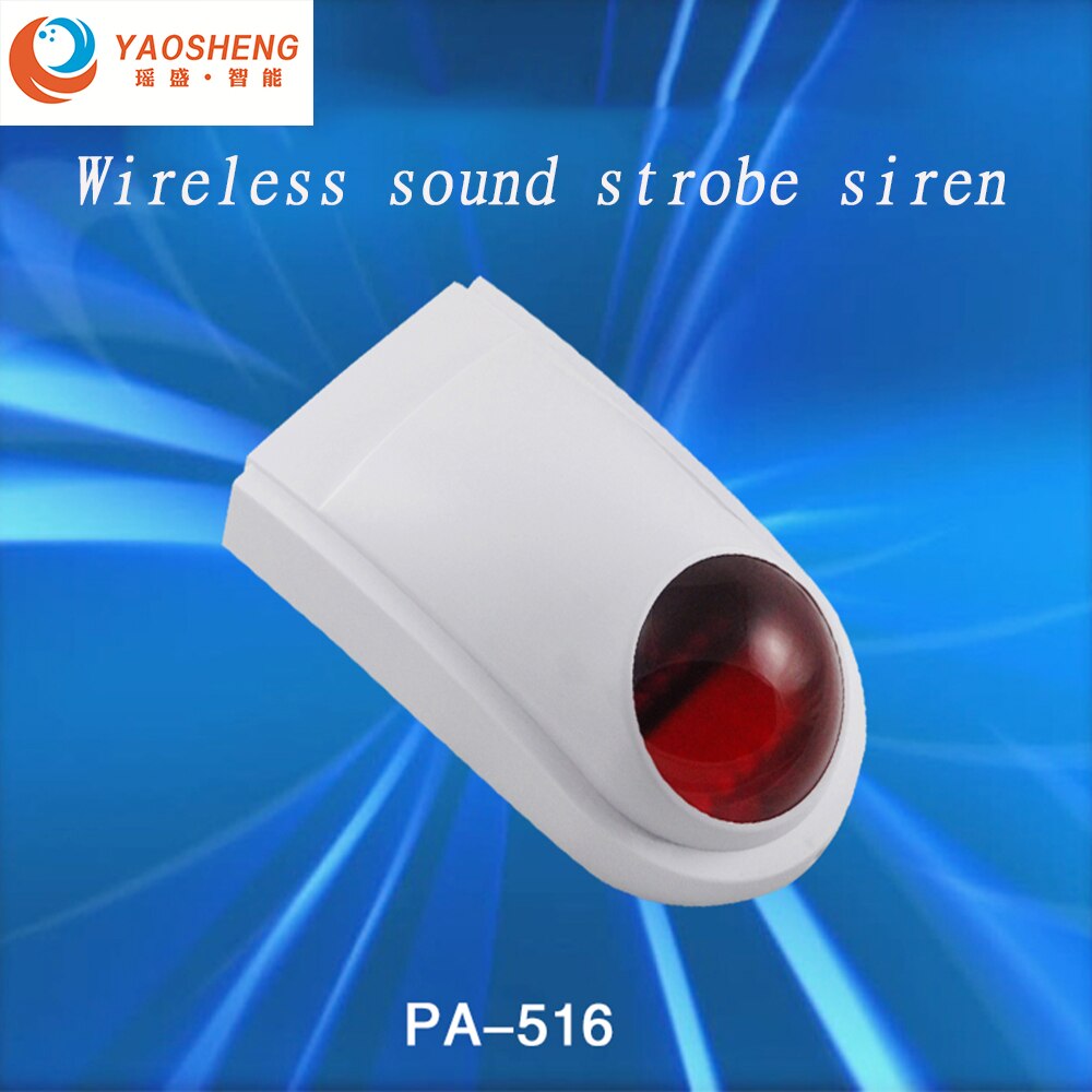 YAOSHENG Mini Alarm Horn Strobe Sensor 433mhz Wireless Strobe Siren for GSM Standalone Hotel Home Security Alarm Panel System