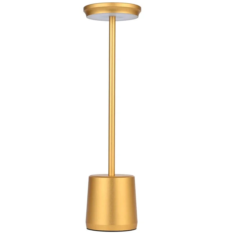 Led Tafellamp Oplaadbare Bedlamp Camping Licht Voor Restaurant Bar Sfeer Bureaulamp Traploos Dimmen Touch: Blauw / Goud