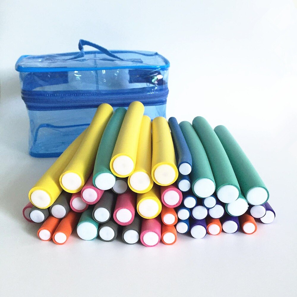 Bei 18 cm 42 teile/satz 7 Arten haar Eisstockschießen flexi stangen kunststoff Magie Haar Lockenwickler DIY lange haar kräuseln werkzeuge