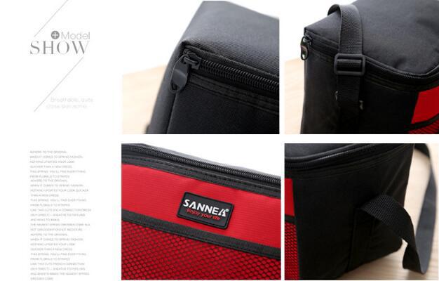 5L Picnic Bag Single-shoulder Student Picnic Bags Heat / Cold Preservation Pocket Picnic Bag red blue green gray