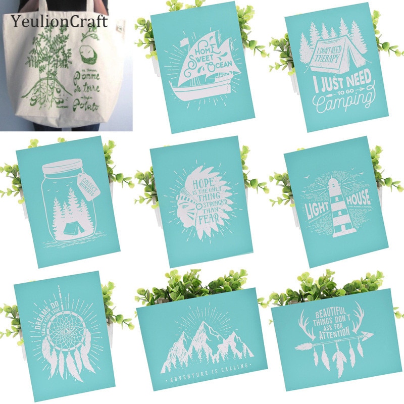 Chzimade Mountain Boot Zelfklevende Zeefdruk Stencils Mesh Postzegels Transfer Voor Diy Scrapbooking T-shirt Stof Decor