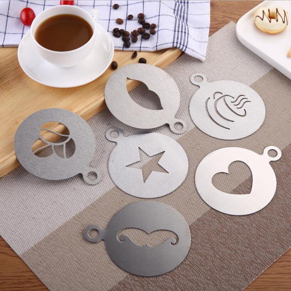 Plantillas de café reutilizables, 1 unidad, plantillas de arte para Mousse, galleta, Cupcake, Latte