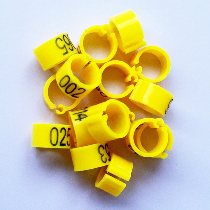 100pcs Numbered Birds Leg Bands 8mm Poultry Leg Foot Rings for Chickens Doves Pigeons 001-100 E2S