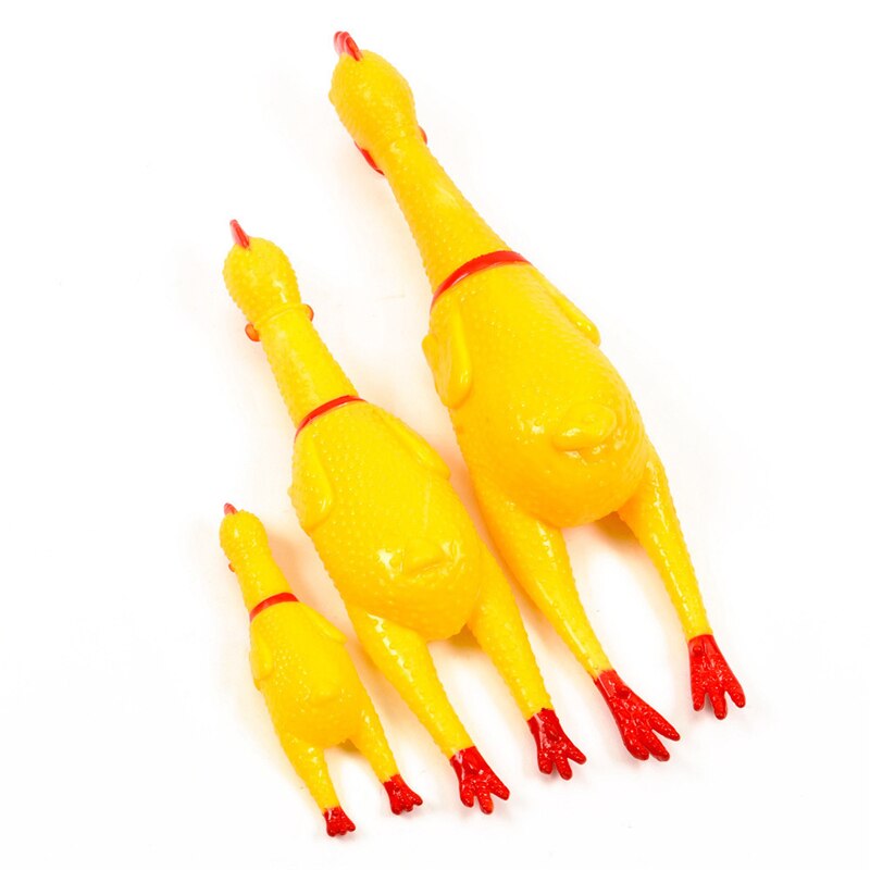 Skrigende gul kylling kæledyr hundeklemme knirkende lyd sjov sikkerhedsgummi til hvalp molar tyggelegetøj: 16cm