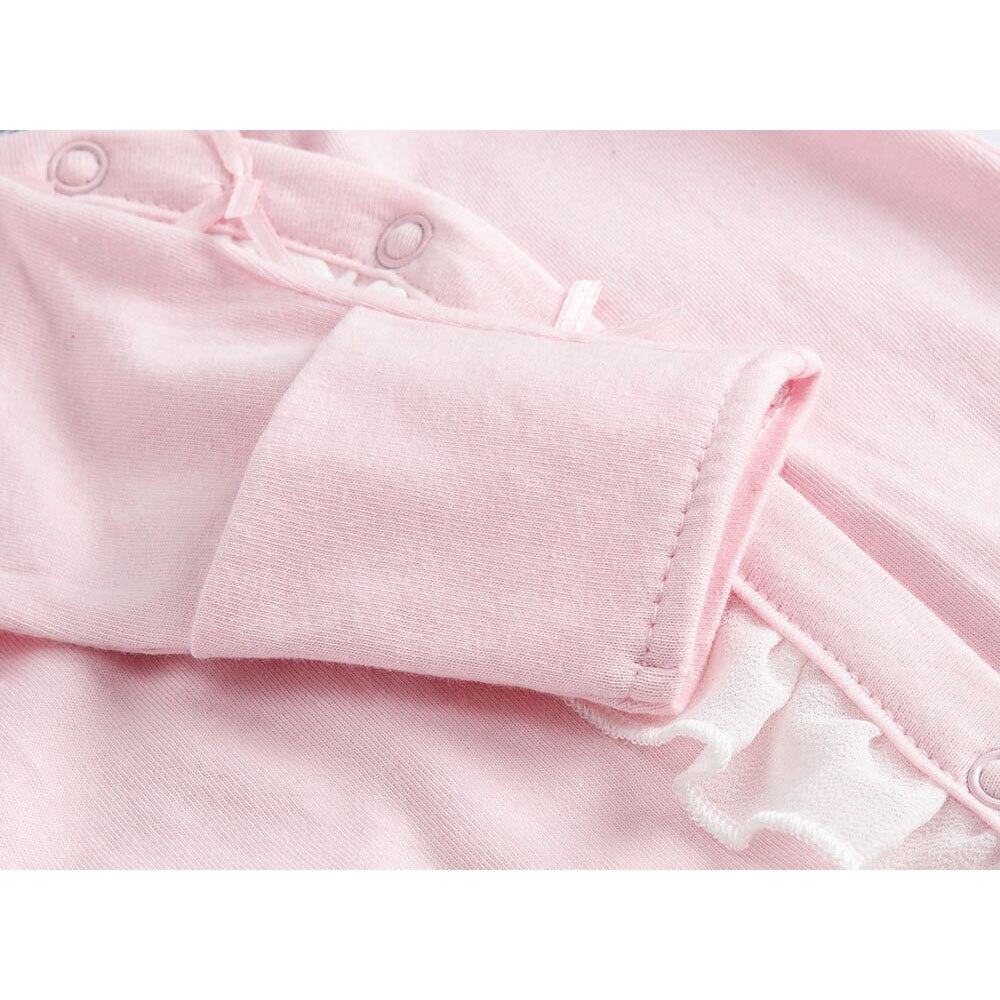 Newborn Baby Girls Sleepers 0-9 Months Baby Girls Robe Princess Pink Newborn Pajamas Gown with Lace for Baby Girls