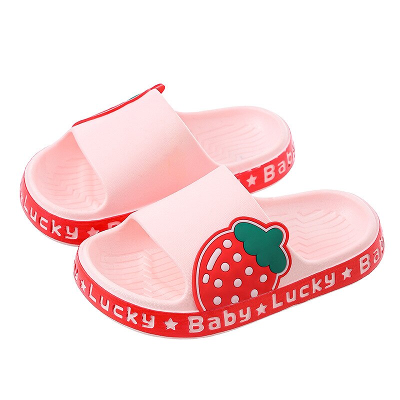 2022 Zomer Kinderen Schoenen Aardbei Meisjes Slippers Non-Slip Sandalen Voor Jongens Indoor Peuter Grappige Slippers Kinderen Slippers