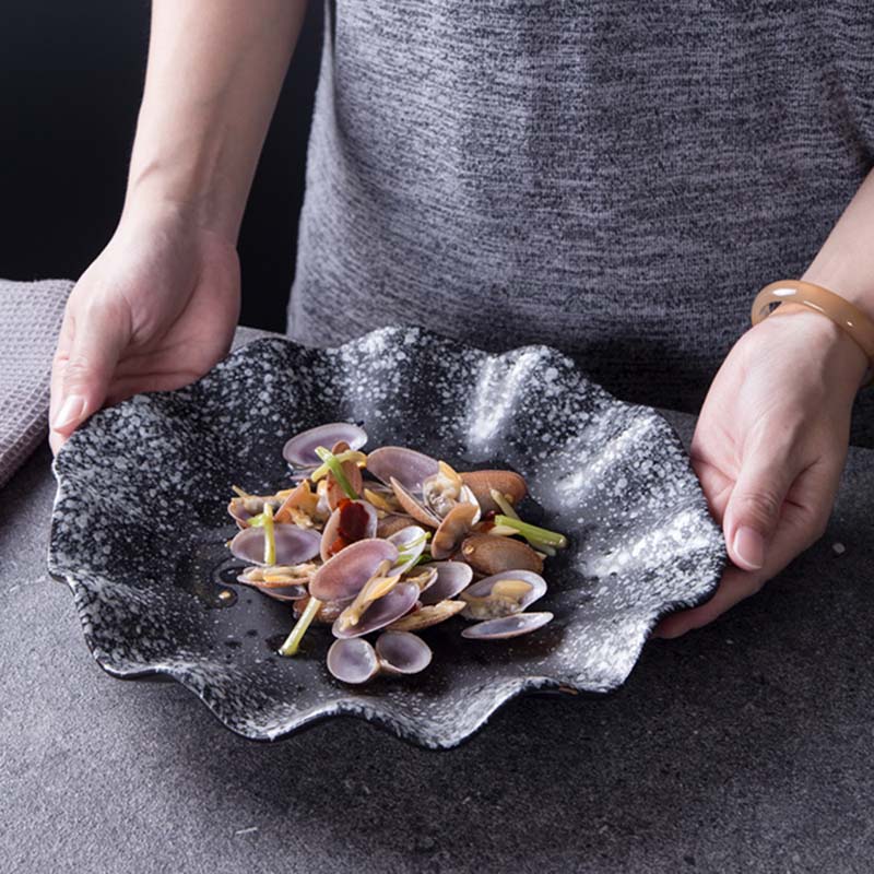 Restaurant special dish, lotus leaf dish, fruit dish, western dish, Japanese personality kiln changed ceramic special-s