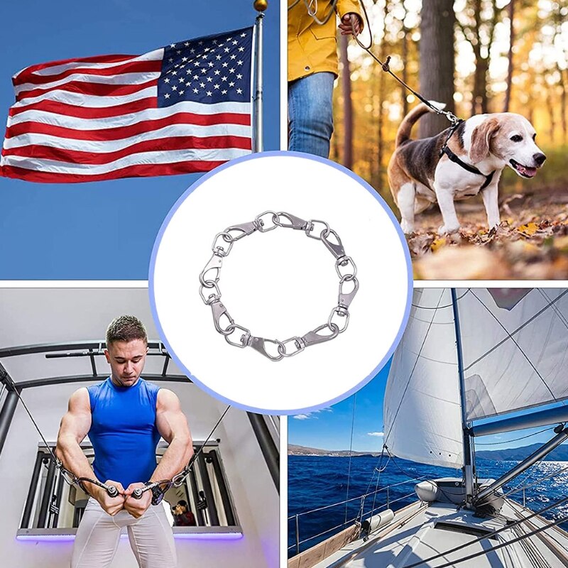 Rvs Kogelstangkop Snap Haken Duiken Clips Lente Haak Voor Vogel Feeders, Huisdier Kettingen, hond Tie-Out Kabel, Sleutelhanger