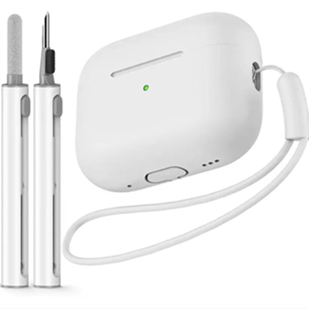 AirPods Pro Case Cover with Cleaner Kit,Soft Silicone Protective Case for Apple AirPod Pro 2nd/1st Generation Case for Women Men: WHITE