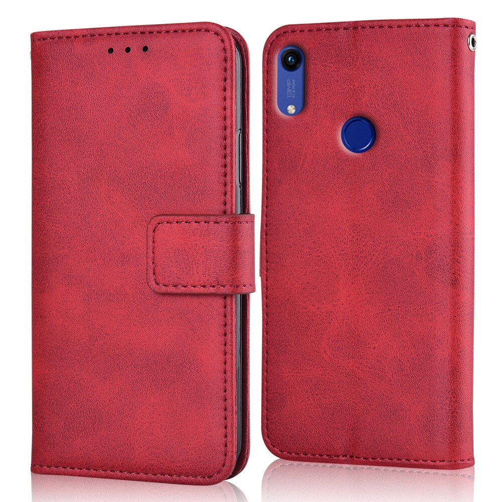 Voor Huawei Honor 8A JAT-L29 Case Voor Op Huawei 8A 8 EEN Coque Luxe Wallet Case Voor Huawei JAT-L29 Boek flip Cover: niu-Red