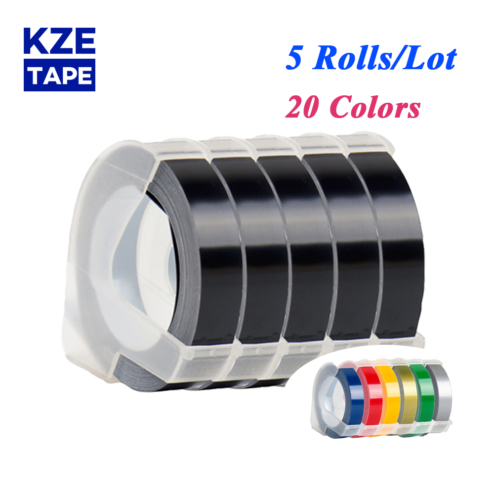 Multicolor 5 rolka 6mm 9mm 12mm 3D tłoczenie taśma z etykietami kompatybilny Dymo 1610 12965 drukarka etykiet do Motex E101 drukarka do etykiet