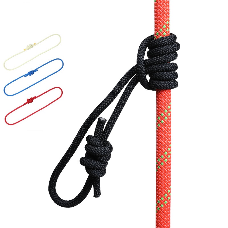 Cuerda Prusik de 6mm para exteriores, accesorio de 120cm de longitud, cuerda duradera resistente al calor, poliéster, nailon, Kevlar, cuerda de escalada en roca