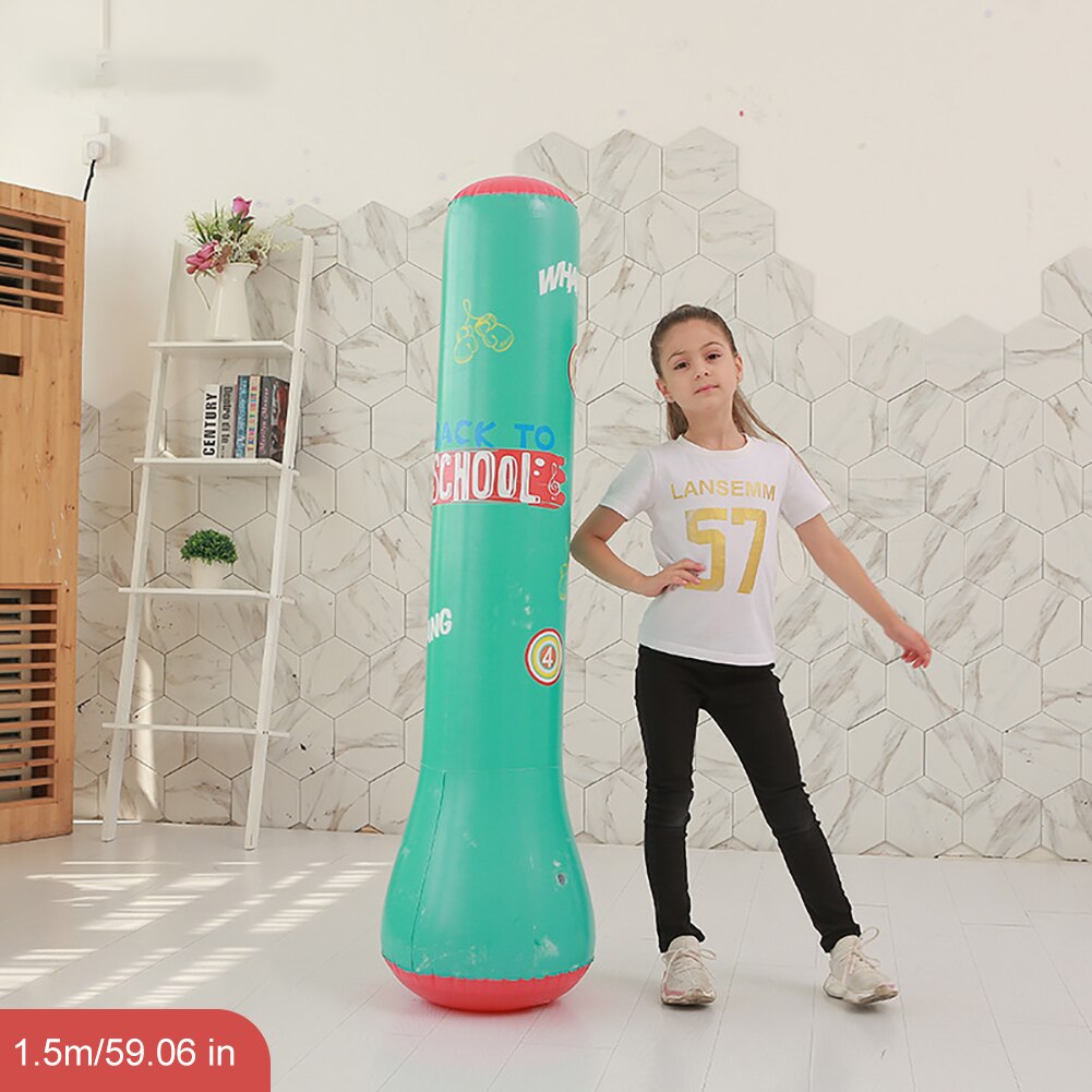 Fitness voksne børn oppustelig boksepost legetøj hjemme fitness træning dekompression legetøj tykkere 1.6 meter høj
