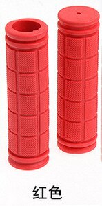 1 par de cor de borracha aperto da bicicleta guiador conjunto mountain bike alça antiderrapante peças de bicicleta equipmen: Vermelho
