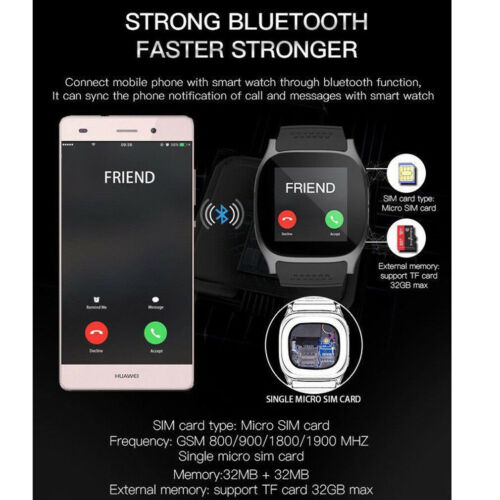 Smart Polshorloge Bluetooth Waterdichte GSM Telefoon Sport Hartslag Bloeddrukmeter SmartWatch Voor Android Samsung iPhone