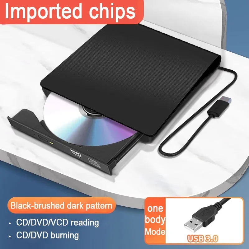 USB3.0 External CD DVD Drive CD/DVD Portable Player Burner Desktop One Computer Notebook Optical Disc Drive Player For Laptop PC: green