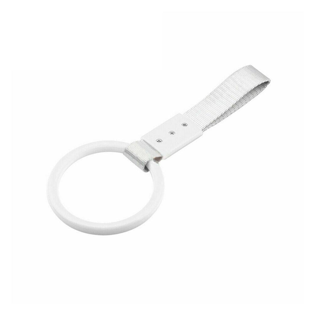 Round Car Interior Pull Ring Car Rear Bumper Warning Loop JDM TSURIKAWA RING Subway Train Bus Handle Strap Charm Drift: white