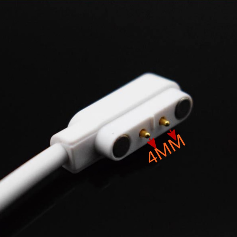 Magnetic Charge Charging Cable 2 Pins Distances 4mm Black Novel Power Charger Cables For Smart Watch