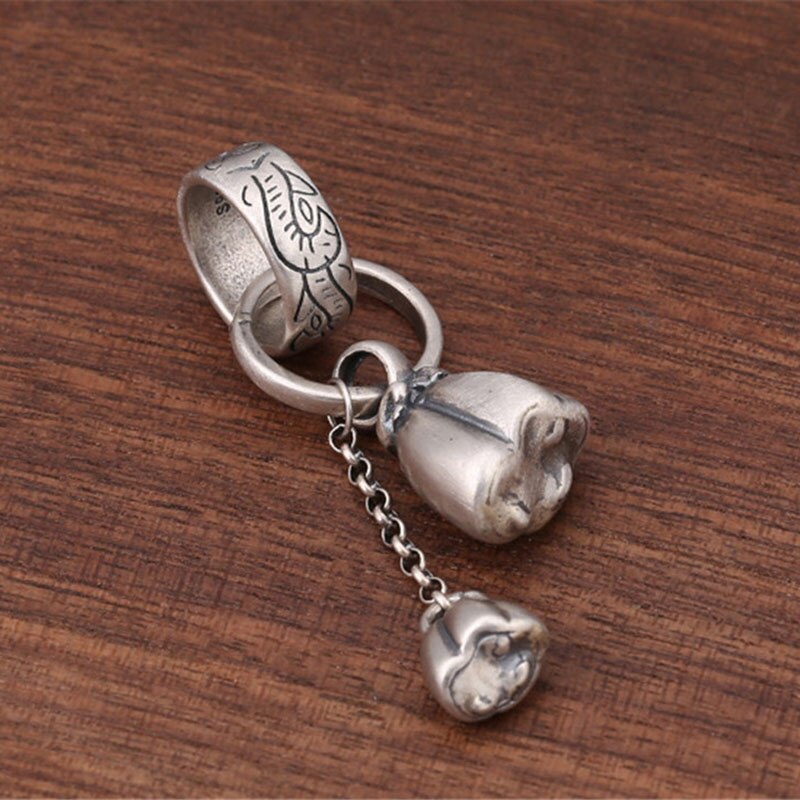 Emith-colgante de flor de loto para hombre, collar redondo Compatible con todo, joyería de estilo chino de buena suerte,