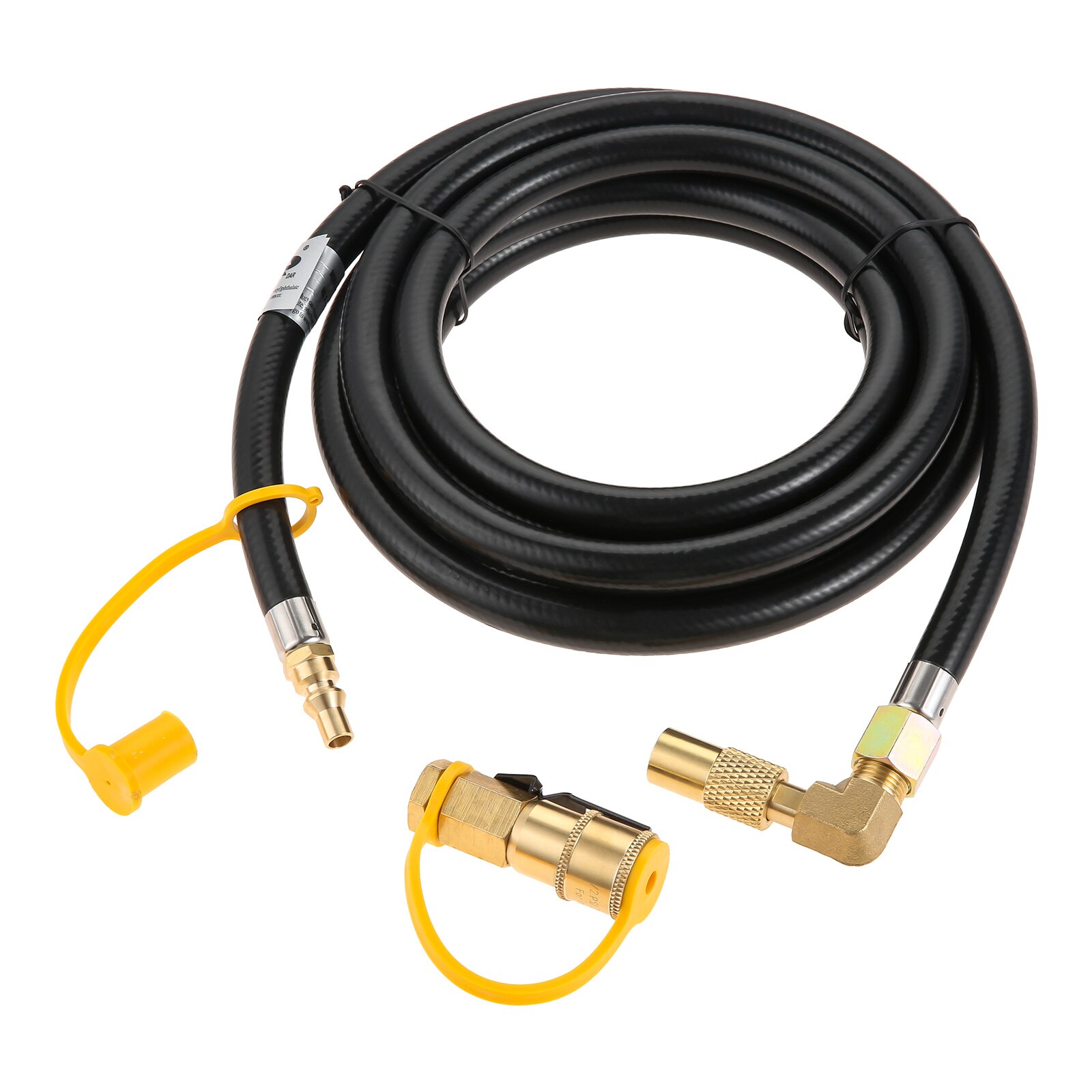 12FT Propane Gas Extension Line with 1/4&quot; Quick Disconnect Fitting Propane Extension Hose Connect Outdoor RV Trailer for Grill