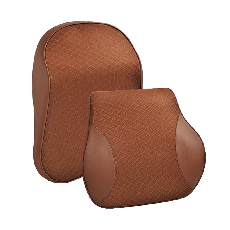 Auto voiture appui-tête cou oreiller lombaire dos appui-tête coussin pour conducteur mousse à mémoire voiture oreillers pour le bas du dos: coffee