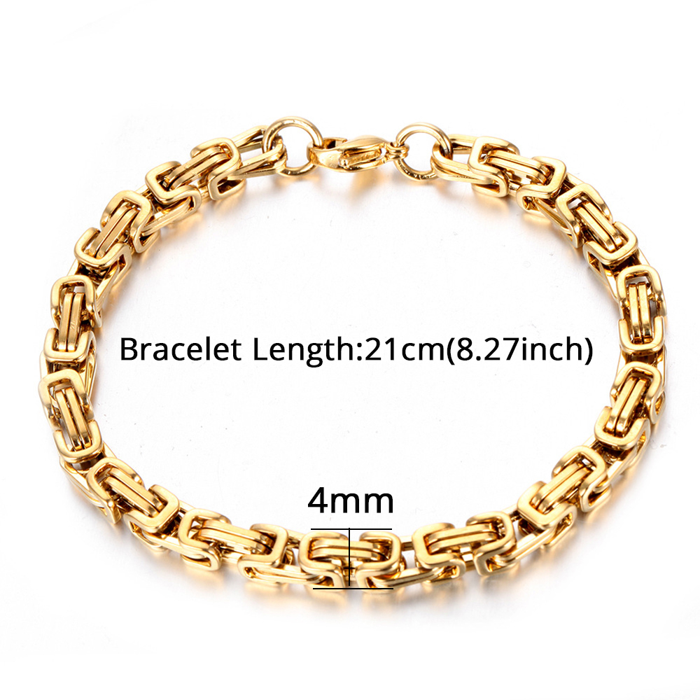 Mais novo 316l pulseira de aço inoxidável das mulheres dos homens wholelsale pulseira 4mm cor ouro masculino mão elo corrente pulseira hip hop jóias