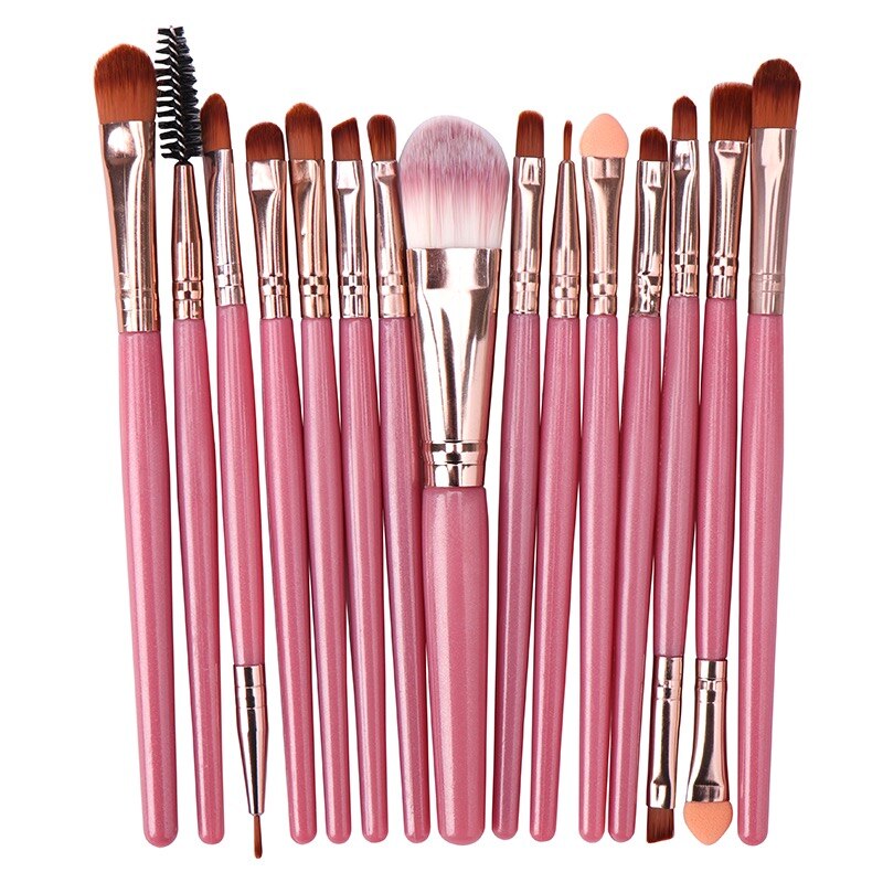 Lemoda Makeup Brushes Set 15pcs Eyebrow Highlighter Powder Foundation Eye Shadow Brush Cosmetics Makeup Brush: FY