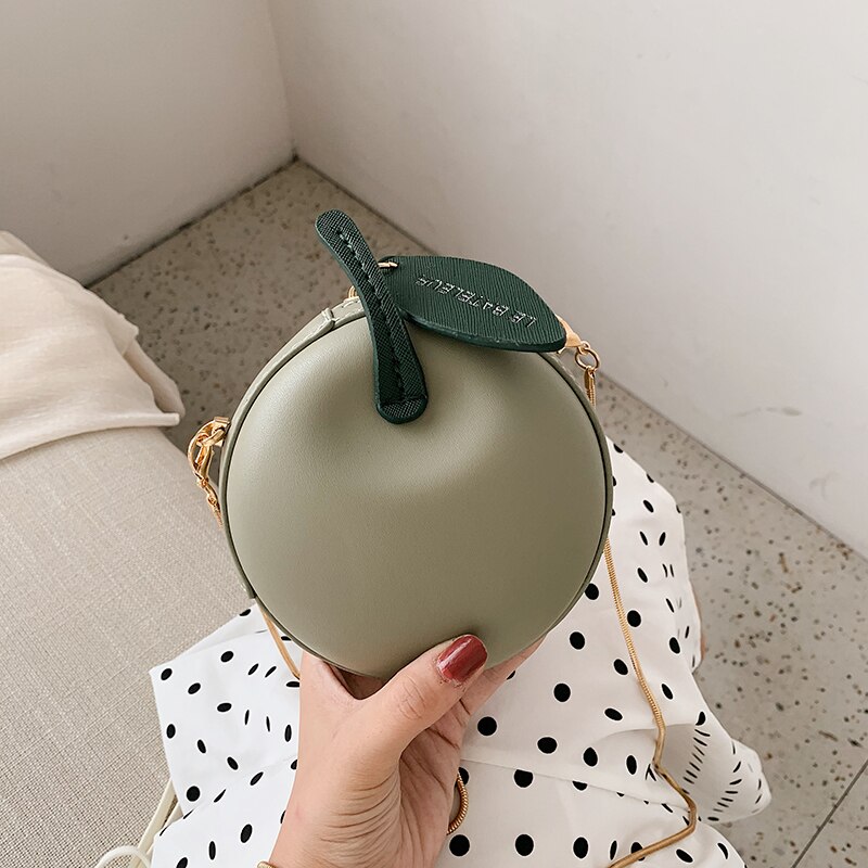 Mini Cherry Cross Body Bags Voor Meisjes Chain Schoudertassen Leuke Fruit Bag Pu Lederen Dames handtassen: light green