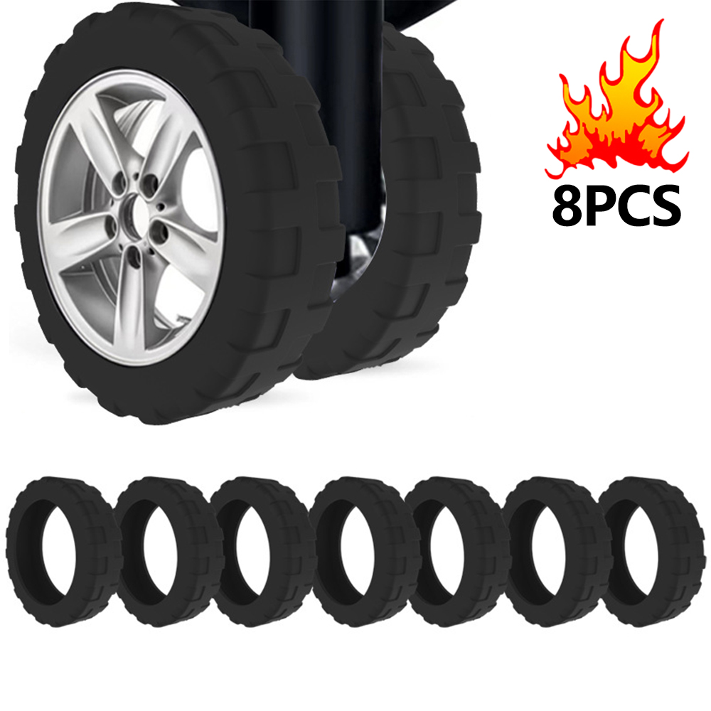 8 stks/set Koffer Onderdelen Assen Reisbagage Caster Schoenen met Stil Geluid Verminderen Wiel Slijtage Koffer Wielen ProtectionCoverzmt: Goud