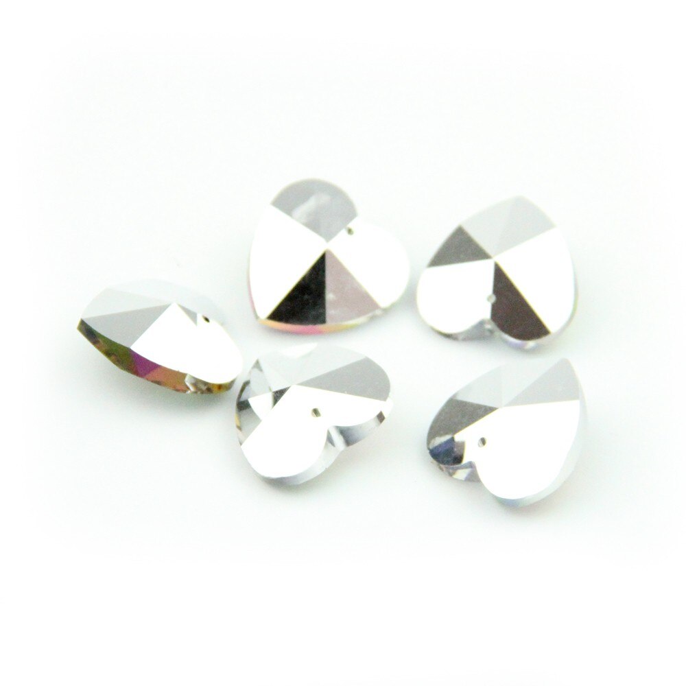 14mm 100 kpl sateenkaari kristalli lasi diy helmiä sydämen muotoinen 1 reikäinen kristallivalaisin prisma riipukset säiettä tee itse tarvikkeet