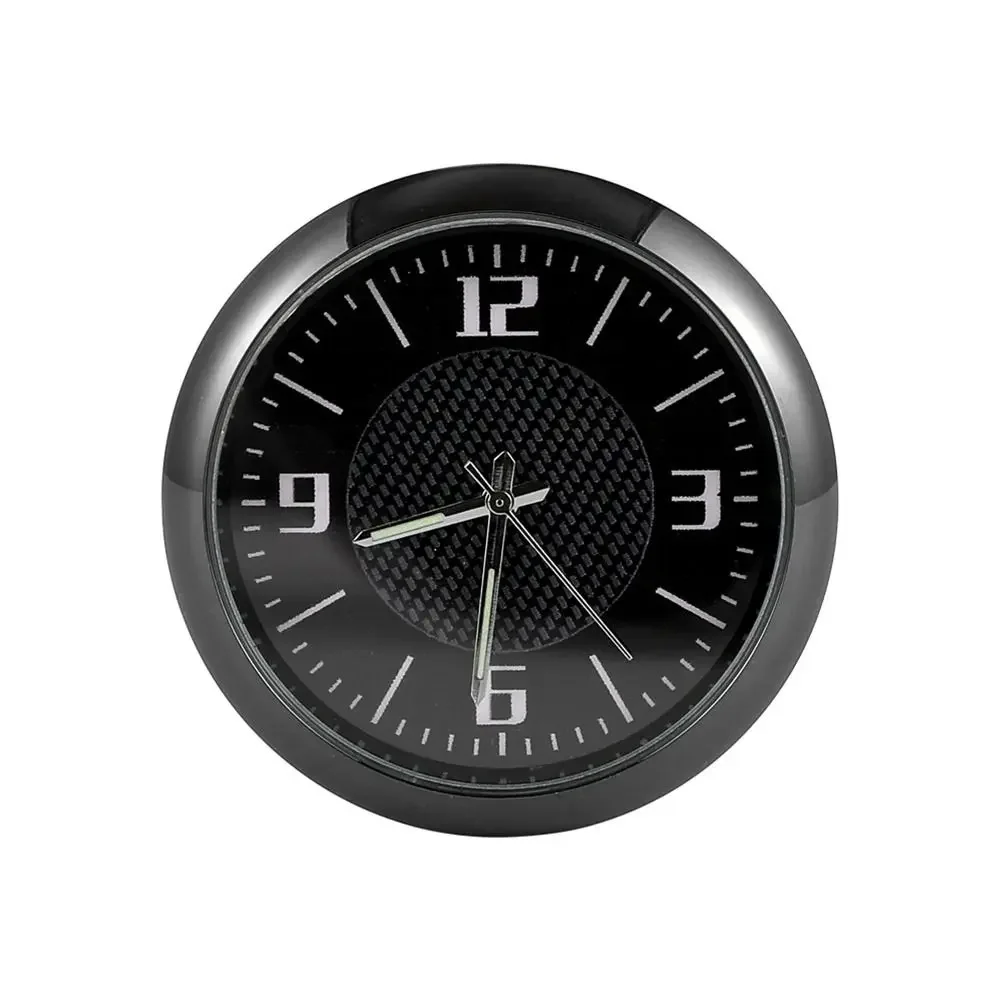 40Mm In-Car Mini Lichtgevende Auto Klok Auto Auto 'S Interne Stick-On Horloge Mechanica Quartz Klokken Auto Ornament Digitale Klok: WHITE