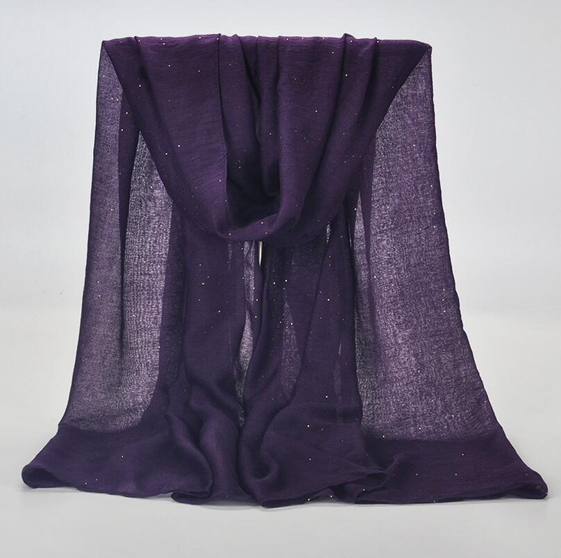 1 Pcs Plain Hijaabs Voor Vrouwen Viscose Solid Shawl Glitter Gouden Sjaal Moslim Hoofd Wrap Elegante Sjaals 20 Kleuren Plus size